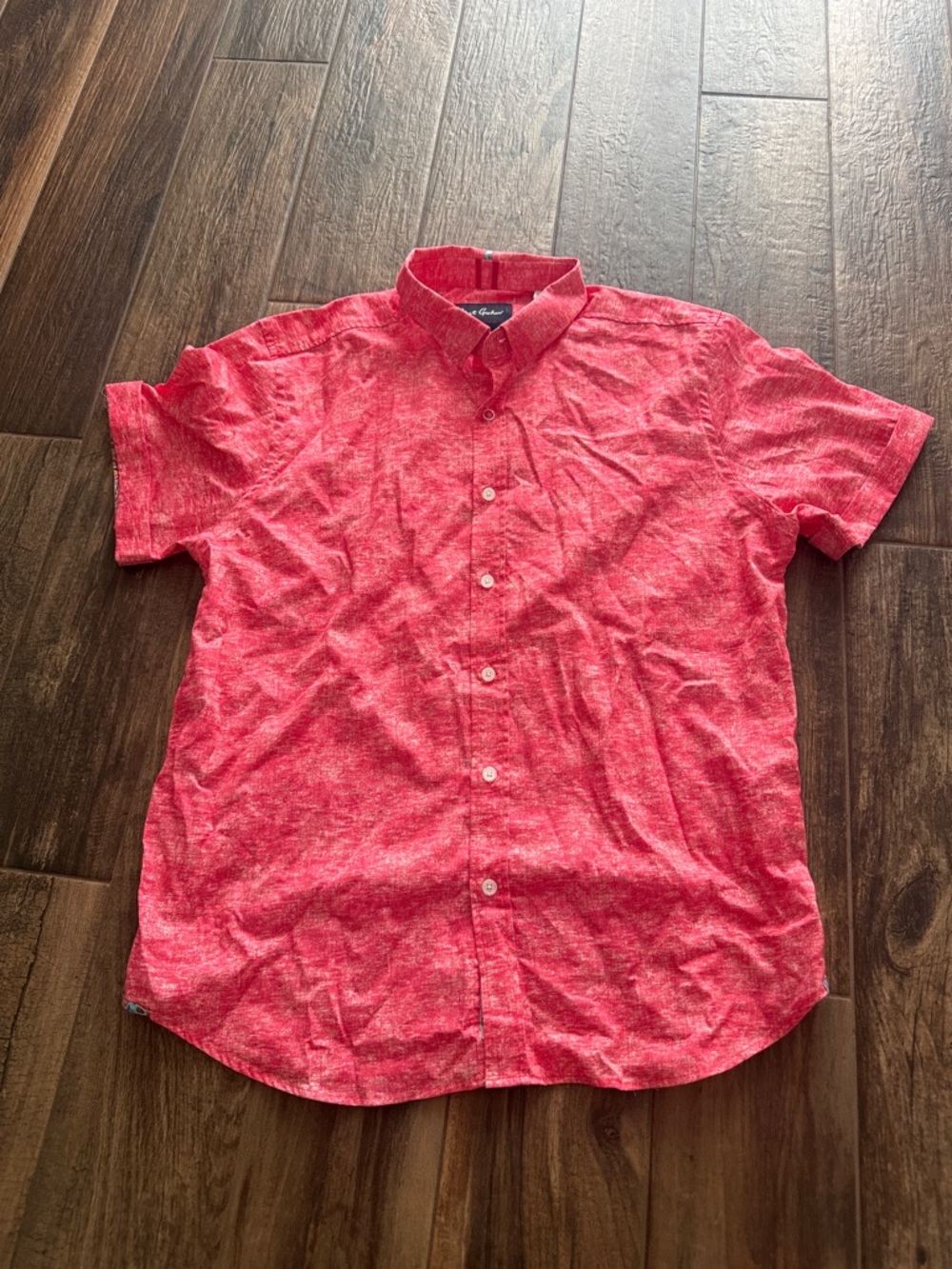 Robert Graham Red/pin Short-Sleeve Button-Down Shirt